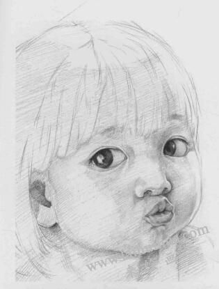 小孩素描画法步骤07