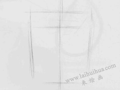 玻璃杯素描画法步骤01