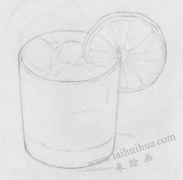 玻璃杯素描画法步骤04