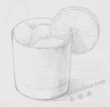 玻璃杯素描画法步骤05