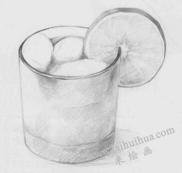 玻璃杯素描画法步骤08