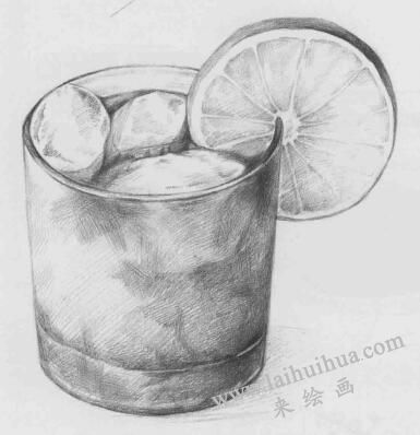 玻璃杯素描画法步骤10