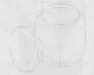 茶叶罐素描画法步骤01