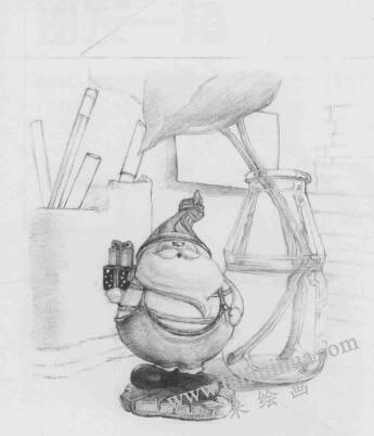 书桌一角素描画法步骤07