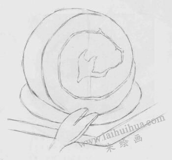 蛋糕素描画法步骤03