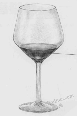 高脚杯素描画法步骤05
