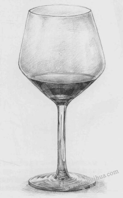 高脚杯素描画法步骤08