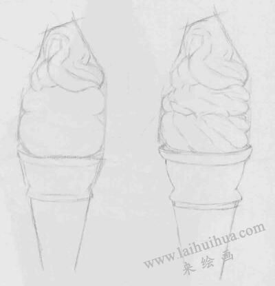 冰激凌素描画法步骤02