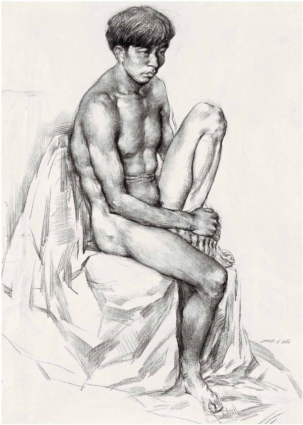 青年男子人体素描