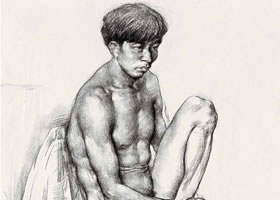 青年男子人体素描