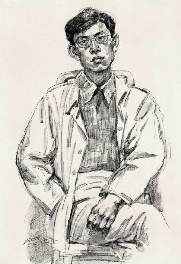 《绘画班的男生》素描画
