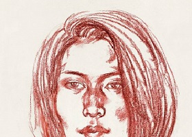 《河南女孩》素描画