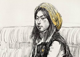 《北方女孩》素描画