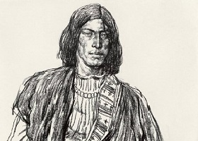《高原牧民》素描画