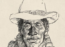 牧民头像素描