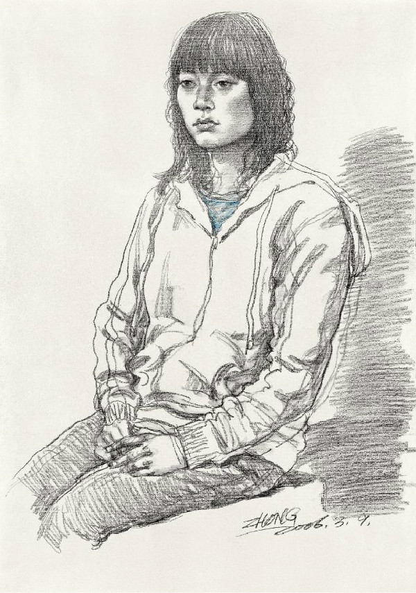 《南方女孩》素描画