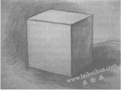 绘制暗面与背景  几何体素描