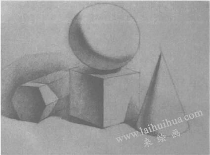 绘制暗面  多个几何体素描