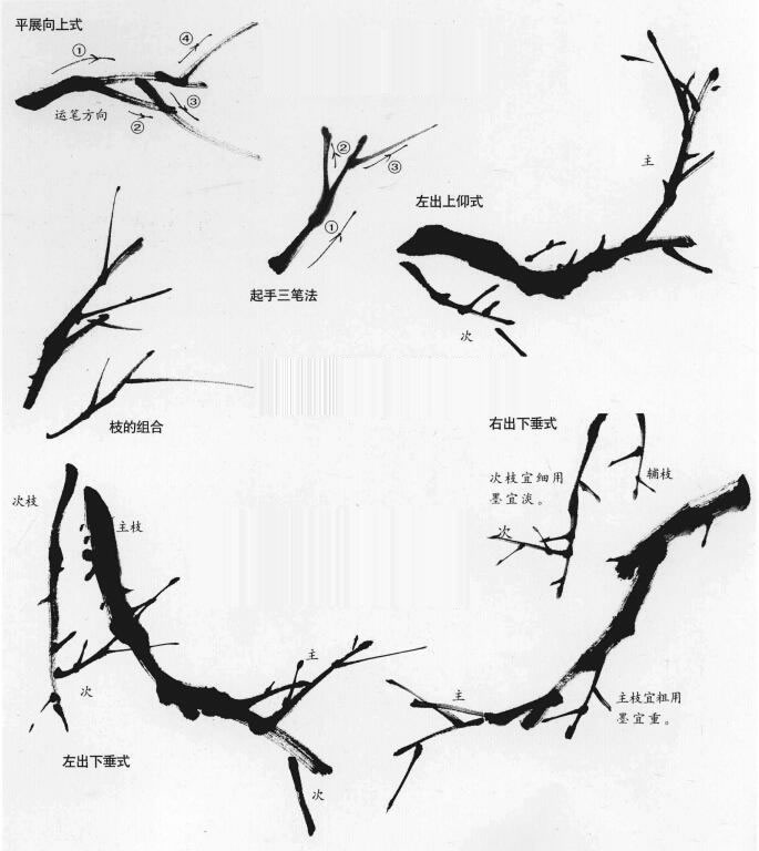 山水国画松树枝的画法