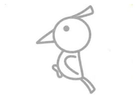 啄木鸟的简笔画