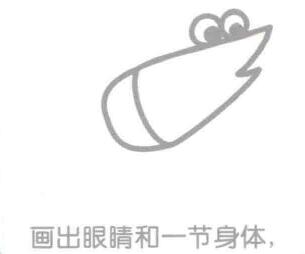 虾的简笔画画法步骤02