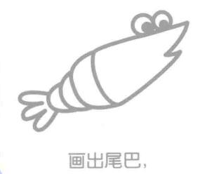 虾的尾巴，简笔画
