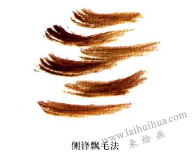侧锋飘毛法