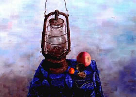 《马灯》油画画法