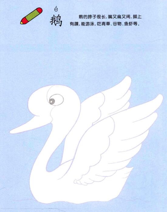 鹅的儿童画画法