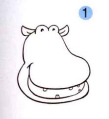 河马的画法步骤01