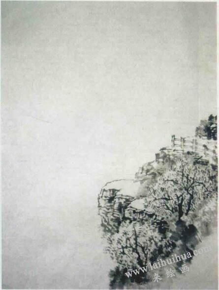 太行山自然景色山水画步骤01