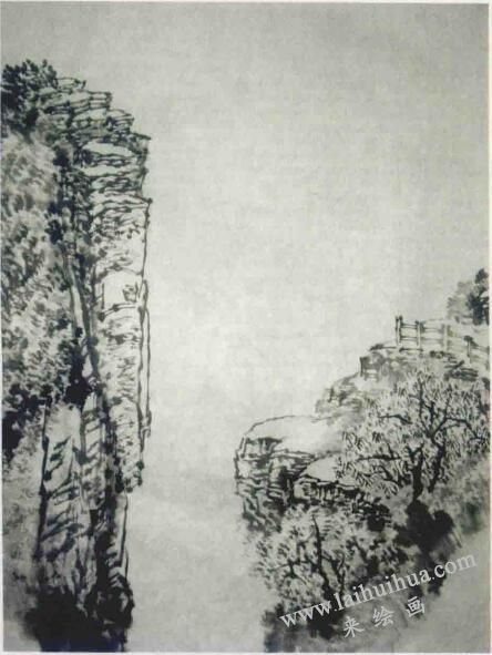 太行山自然景色山水画写生步骤02