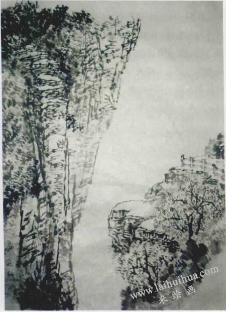 太行山自然景色山水画写生步骤03