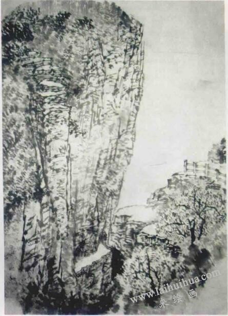 太行山自然景色山水画写生步骤04