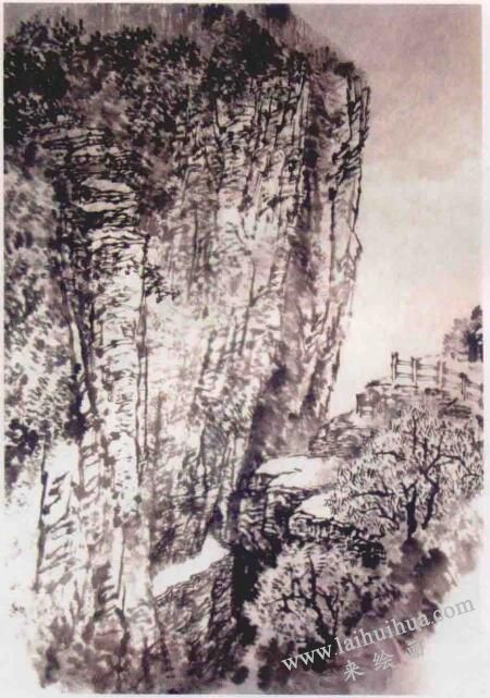 太行山自然景色山水画写生步骤05
