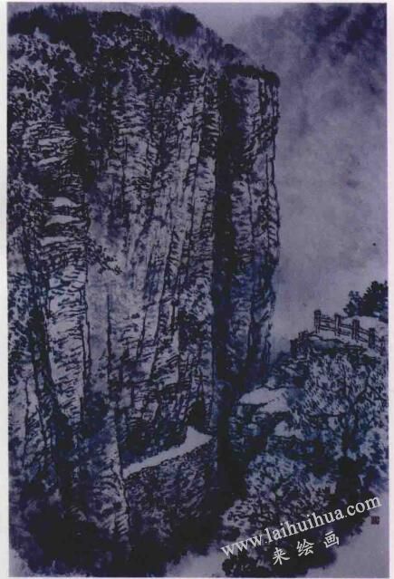 太行山自然景色山水画写生 完成稿
