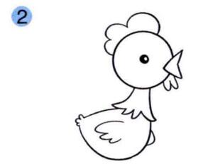 公鸡的画法步骤02
