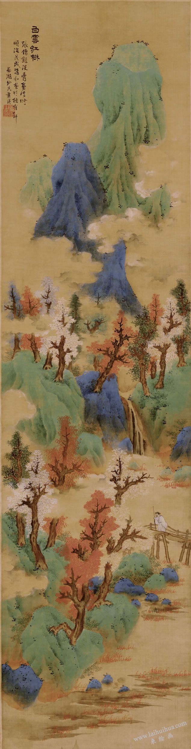 蓝瑛的没骨山水画