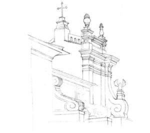 教堂素描画线稿画法步骤06