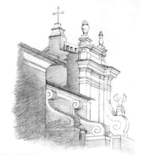 教堂素描步骤细化画法步骤02