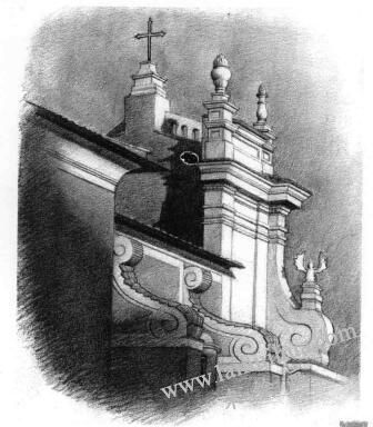 教堂素描步骤细化画法步骤08