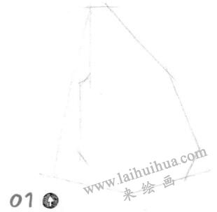 阳台素描画线稿步骤01