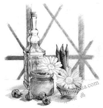 阳台素描铺色步骤06