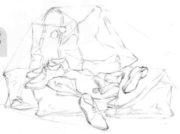 男人的橱窗秀素描画线稿画法步骤03