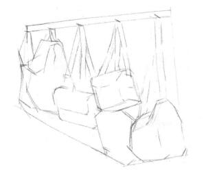 包包素描画线稿步骤02