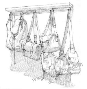 包包素描铺色步骤01