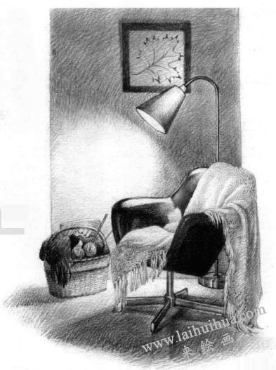 卧室素描铺色画法步骤11