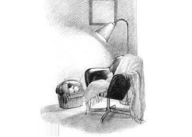 卧室素描画法