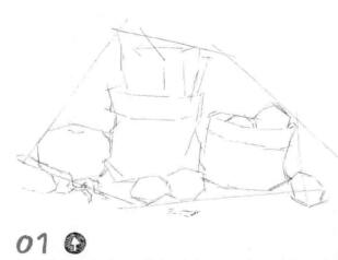 厨房素描画线稿画法步骤01