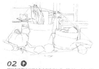 厨房素描画线稿画法步骤02